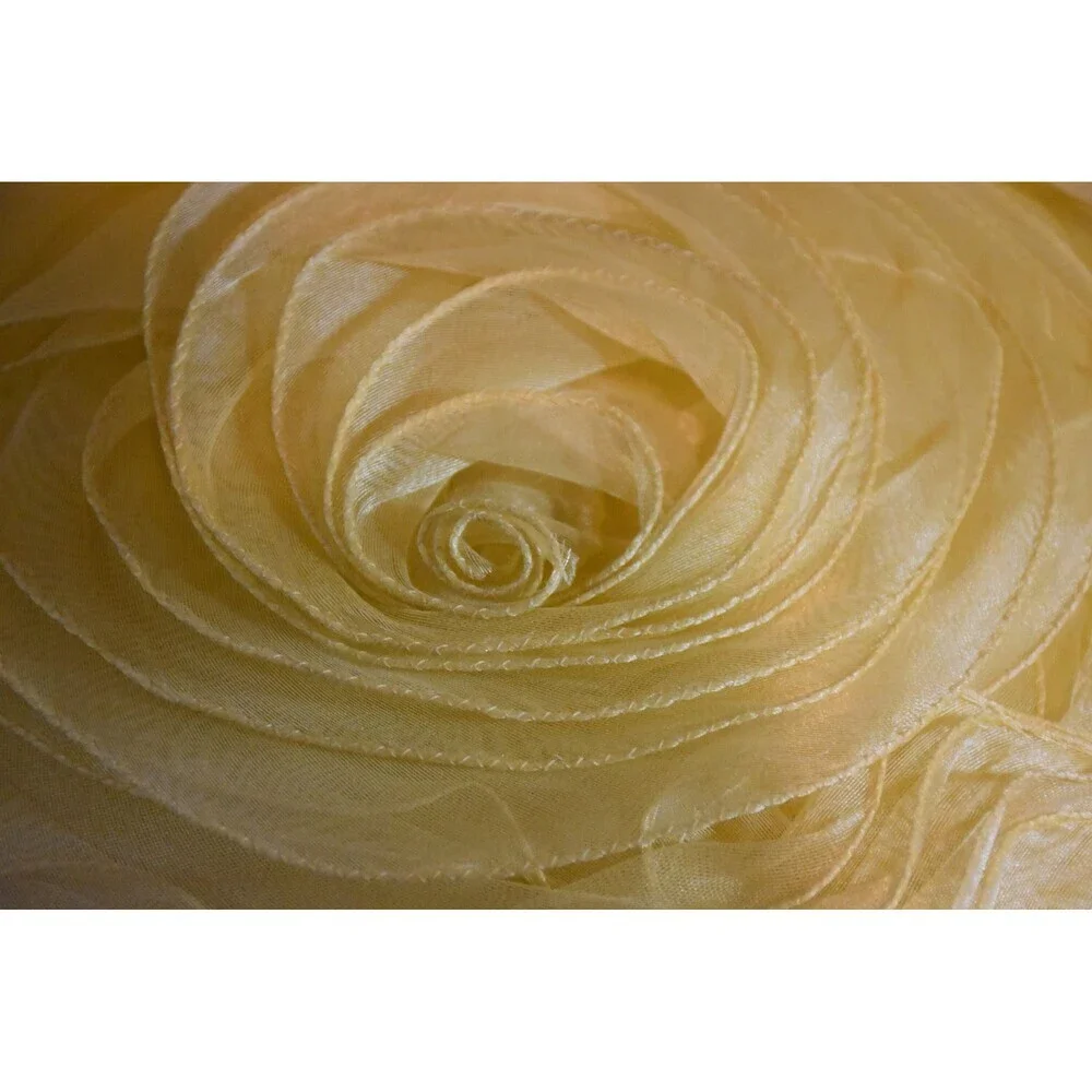 Elegant beautiful Yellowish Pearl Rose Weaving Silk Throw Pillows‎